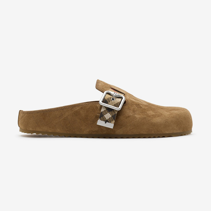 NIGO Burberry Urchin Men's And Women's Spring And Summer Solid Color Cowhide Leather Round Toe Slip-on Casual Slippers Sandals Shoes #nigo77913
