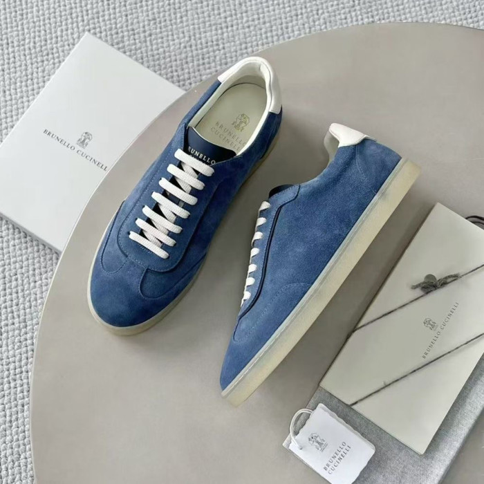 NIGO Brunello Cucinelli Men's Spring And Summer Washed Suede Rubber Sole Shoes Fashion Casual Solid Color Flat Sneakers Ngvp #nigo1983