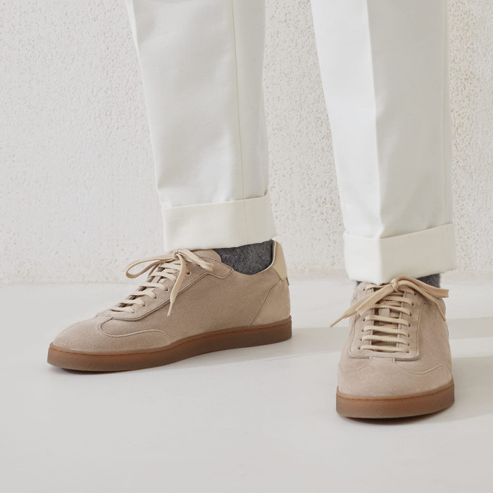 NIGO Brunello Cucinelli Men's Spring And Summer Washed Suede Rubber Sole Shoes Fashion Casual Solid Color Flat Sneakers Ngvp #nigo1983