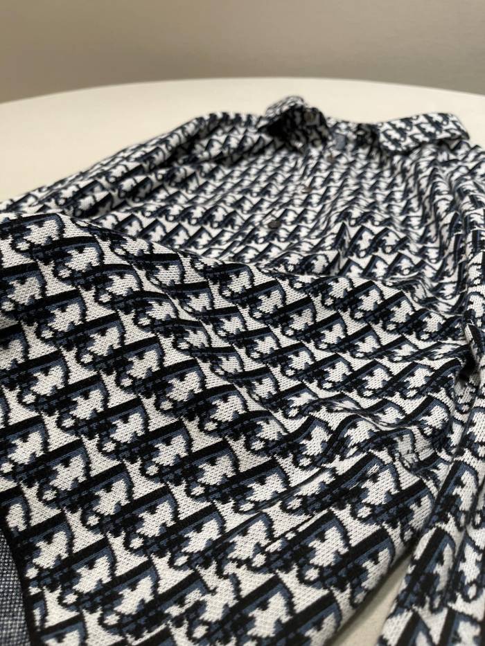 NIGO Dior Men's Spring/Autumn Solid Color Letter Print Single Button Long Sleeve Shirt #nigo77922
