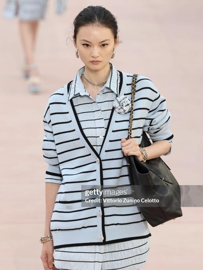 NIGO Chanel Women's V-Neck Striped Spring, Autumn And Winter Long Solid Color Cashmere Knitted Cardigan Ngvp #nigo1981