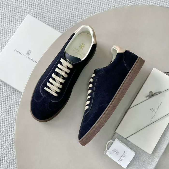 NIGO Brunello Cucinelli Men's Spring And Summer Washed Suede Rubber Sole Shoes Fashion Casual Solid Color Flat Sneakers Ngvp #nigo1983