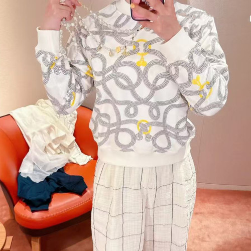 NIGO Hermes “Palefroi Remix” Sweatshirt Women's Spring/autumn Printed Elegant Casual Set Fashion Drawstring Shorts Sweatpants Hoodie Ngvp #nigo1992