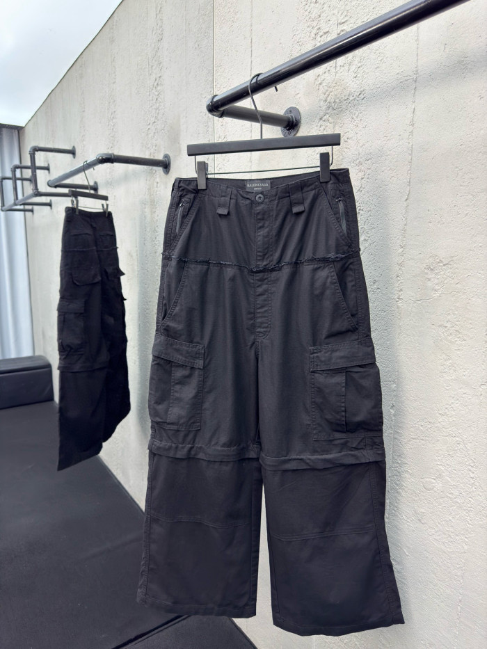 NIGO Balenciaga Men's and Women's Spring/Autumn Solid Colour Loose-Fit Wide-Leg Patchwork Work Trousers Pants #nigo77959