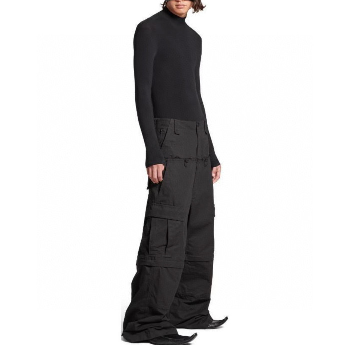 NIGO Balenciaga Men's and Women's Spring/Autumn Solid Colour Loose-Fit Wide-Leg Patchwork Work Trousers Pants #nigo77959