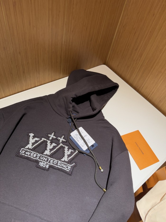 NIGO Louis Vuitton Men's Spring/Autumn Solid Color Beaded Embroidery Pattern Printed Drawstring Hooded Long Sleeve Sweatshirt #nigo77951