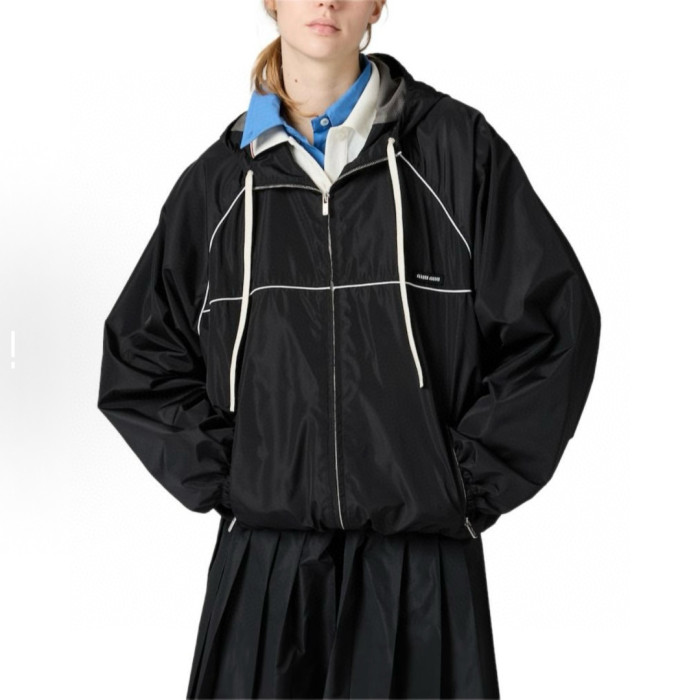 NIGO MiuMiu Women's Spring/Summer Solid Color Technical Fabric Sun Protection Zipper Long Sleeve Jacket #nigo77948