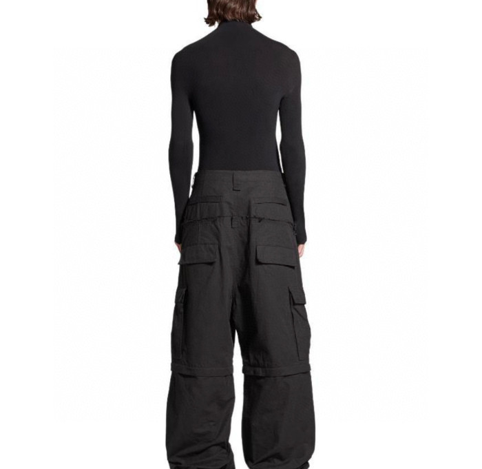 NIGO Balenciaga Men's and Women's Spring/Autumn Solid Colour Loose-Fit Wide-Leg Patchwork Work Trousers Pants #nigo77959