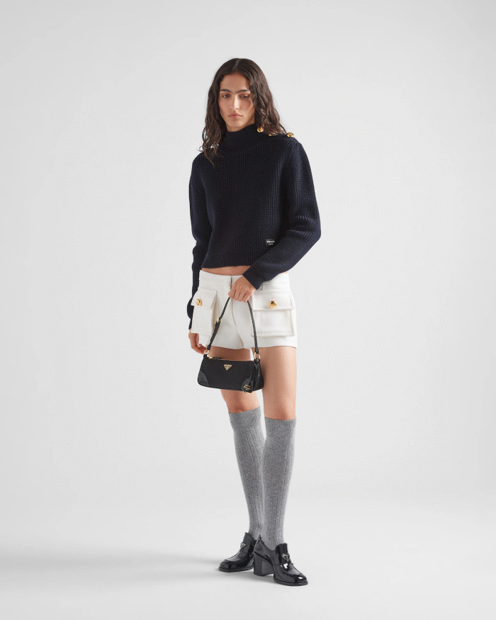 NIGO Prada Re-Edition 2002 Women's Solid Color Re-Nylon And Brushed Leather Shoulder Bag Bags #nigo77949