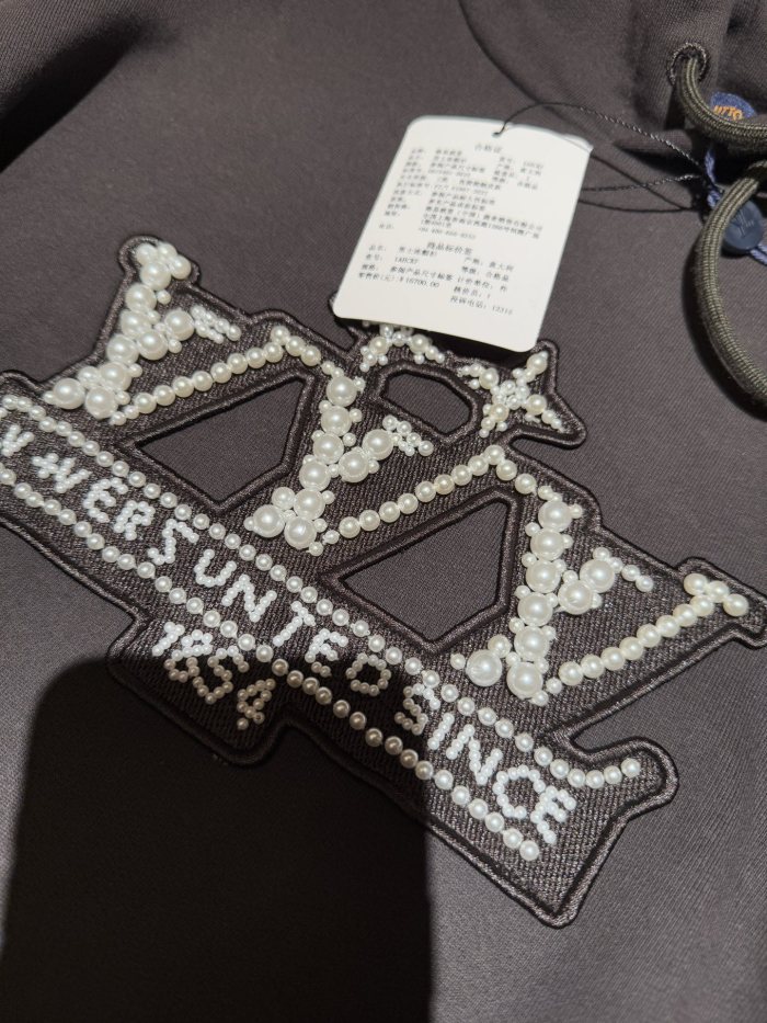 NIGO Louis Vuitton Men's Spring/Autumn Solid Color Beaded Embroidery Pattern Printed Drawstring Hooded Long Sleeve Sweatshirt #nigo77951