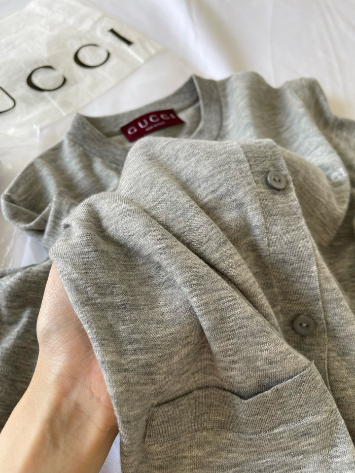NIGO Gucci Women's Spring/Autumn Solid Color Single Breasted Long Sleeved Cashmere Cardigan Jacket #nigo77957
