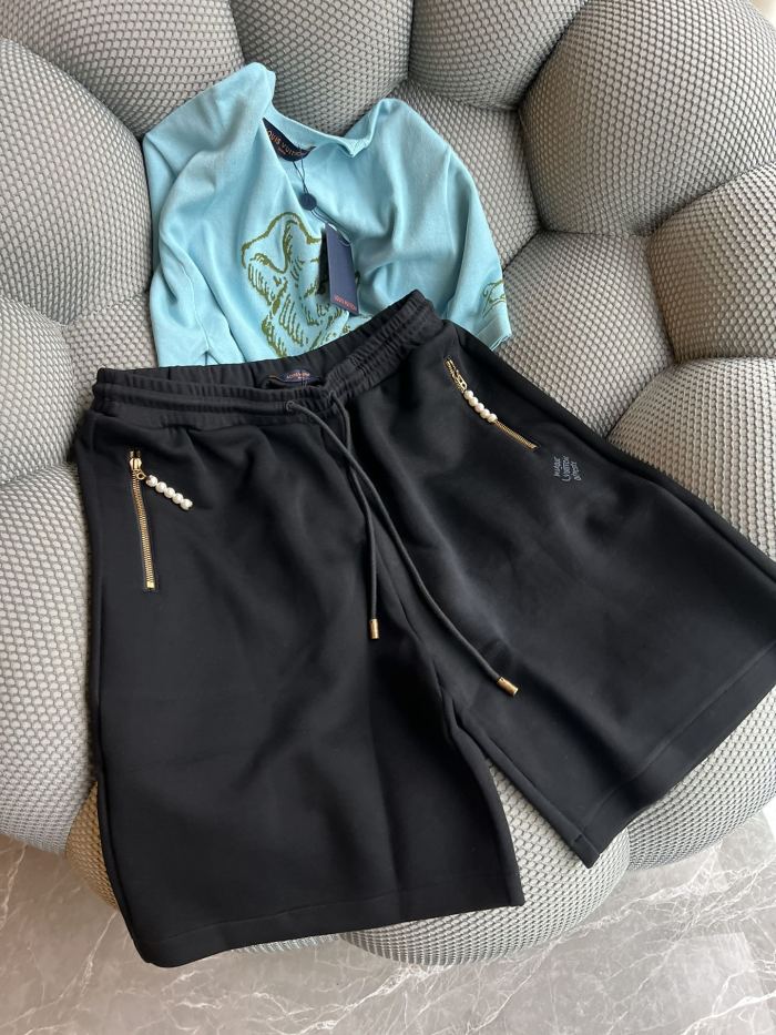 NIGO Louis Vuitton Men's Summer Solid Color Drawstring Tie-Up Slim Fit Casual Shorts #nigo77953