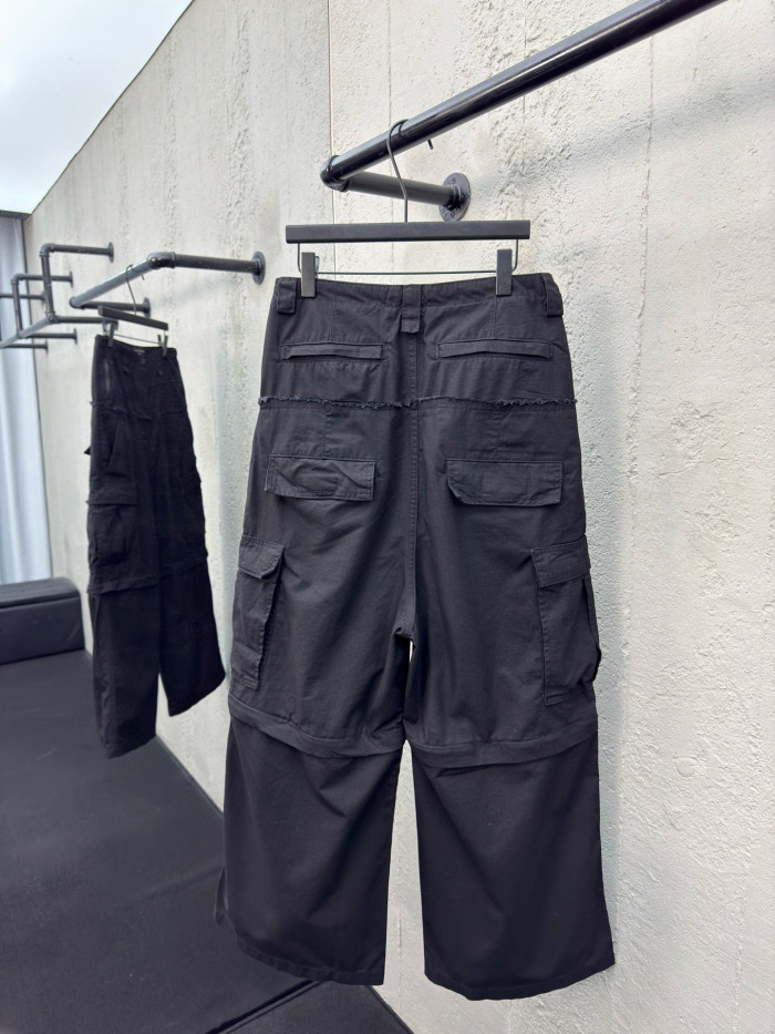 NIGO Balenciaga Men's and Women's Spring/Autumn Solid Colour Loose-Fit Wide-Leg Patchwork Work Trousers Pants #nigo77959