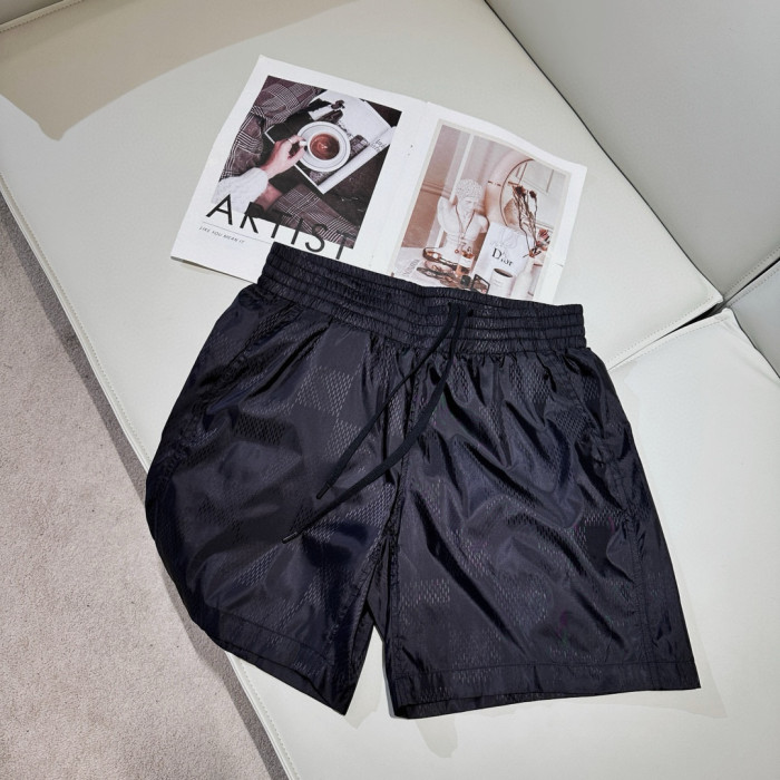 NIGO Louis Vuitton Men's Summer Solid Color Subtle Pattern Elastic Tech Fabric Beach Shorts #nigo77952