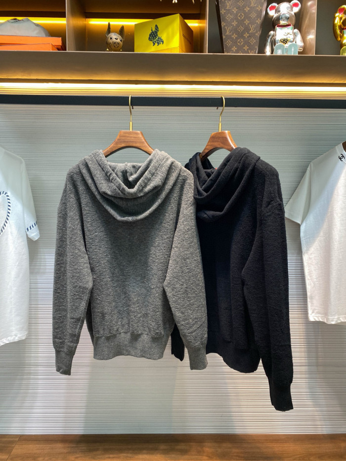 NIGO Loewe Men's Spring/Autumn Solid Color Embroidered Logo Print Wool Hooded Drawstring Long Sleeve Sweatshirt #nigo77976