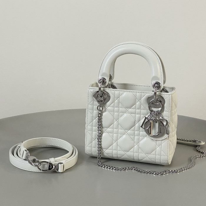 NIGO Dior Lady Women's Solid Color Metal Pendant Removable Chain Shoulder Strap Wicker Pattern Sheepskin Leather Single Shoulder Crossbody Handbag Bag Bags #nigo77983