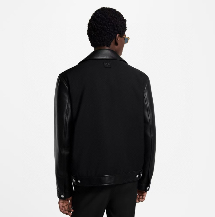 NIGO Louis Vuitton Men's Solid Color Autumn/Winter Logo Print Sheepskin Patchwork Long Sleeve Zipper Jacket #nigo77971