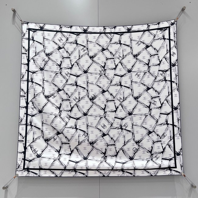 NIGO Chanel Women's Solid Color Logo Print Silk Scarf Headscarf Fashion Accessories #nigo77975