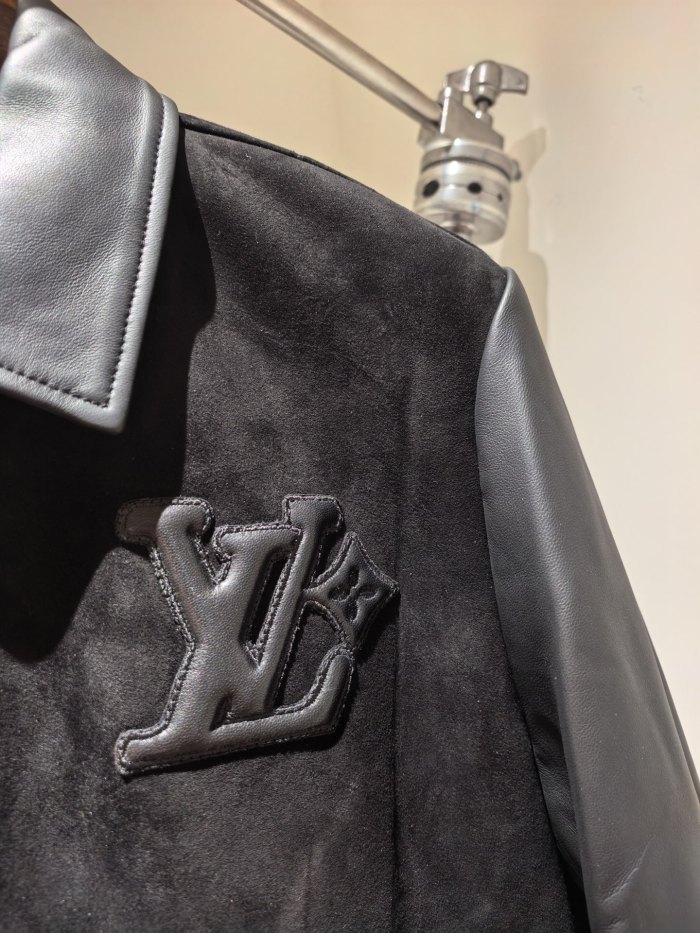 NIGO Louis Vuitton Men's Solid Color Autumn/Winter Logo Print Sheepskin Patchwork Long Sleeve Zipper Jacket #nigo77971
