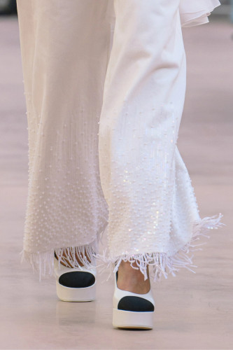 NIGO Chanel Women's Spring/summer Sequined Fringe Straight-leg Pants Black And White Denim Loose-fit Wide-leg  Long Pants Trousers Ngvp #nigo2169