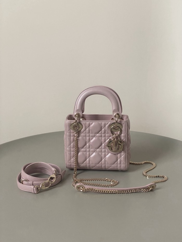 NIGO Dior Lady Women's Solid Color Metal Pendant Removable Chain Shoulder Strap Wicker Pattern Sheepskin Leather Single Shoulder Crossbody Handbag Bag Bags #nigo77983