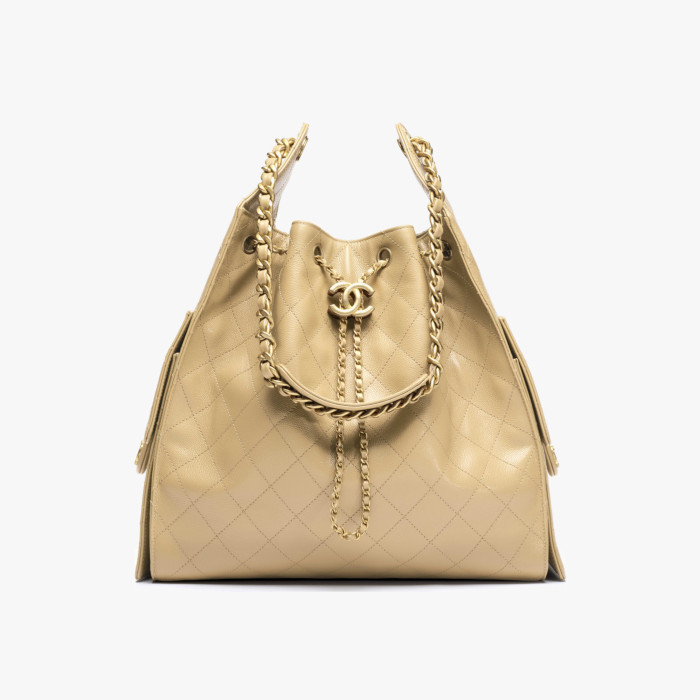 NIGO Chanel Women's Classic Double C Logo Solid Color Cowhide & Leather Tote Shoulder Bag Bags #nigo77978