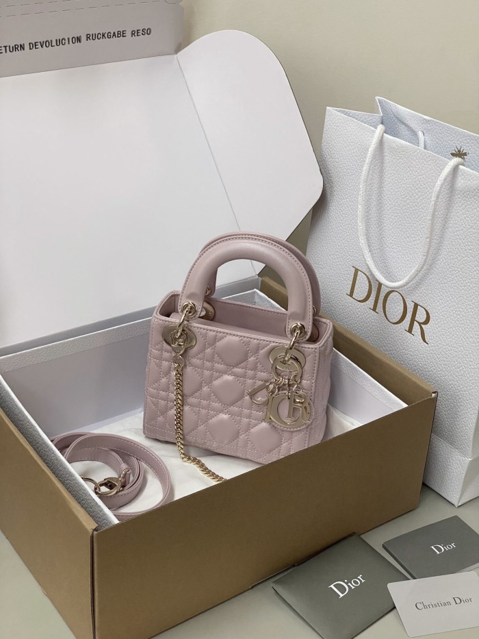 NIGO Dior Lady Women's Solid Color Metal Pendant Removable Chain Shoulder Strap Wicker Pattern Sheepskin Leather Single Shoulder Crossbody Handbag Bag Bags #nigo77983