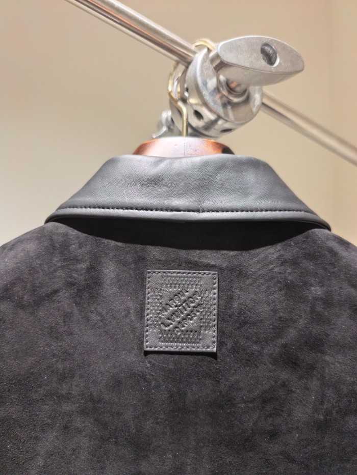 NIGO Louis Vuitton Men's Solid Color Autumn/Winter Logo Print Sheepskin Patchwork Long Sleeve Zipper Jacket #nigo77971