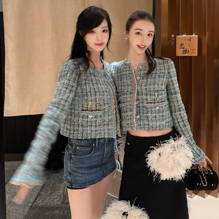 NIGO Chanel Fashionable Women's Woven Patchwork Tweed Short Jacket With Pockets For Autumn And Winter Ngvp #nigo2167