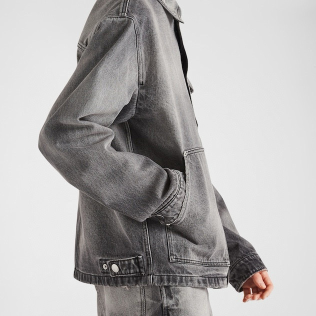 NIGO Prada Men's Spring/Autumn Solid Color Triangle Logo Single-Breasted Casual Denim Jacket #nigo77989