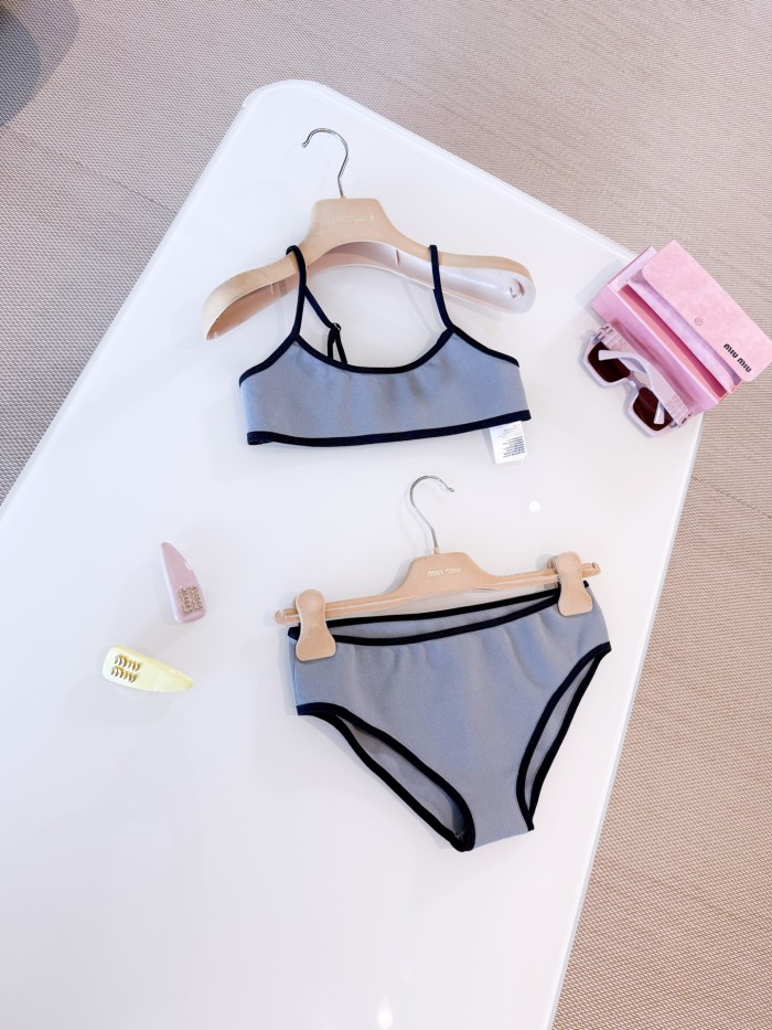NIGO MiuMiu Women's Summer Solid Color Stretch Cotton Stretch Bikini Swimsuit Set Suit #nigo77992