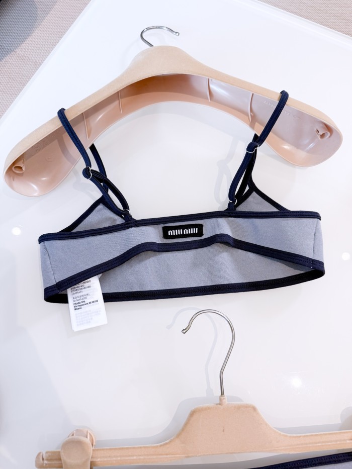 NIGO MiuMiu Women's Summer Solid Color Stretch Cotton Stretch Bikini Swimsuit Set Suit #nigo77992