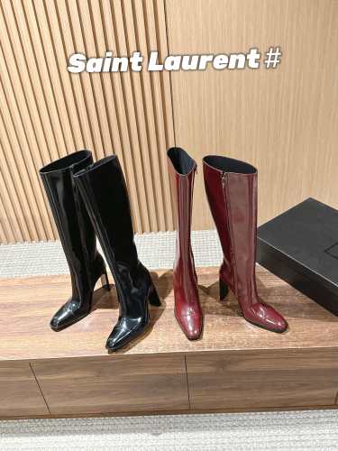NIGO SAINT LAURENT Women's Pointed Cat Heel Long Short Red Black Boots Fashion Temperament Elegant Sexy Zipper Short Boots Shoes Ngvp #nigo2185