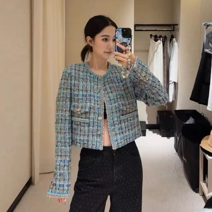 NIGO Chanel Fashionable Women's Woven Patchwork Tweed Short Jacket With Pockets For Autumn And Winter Ngvp #nigo2167