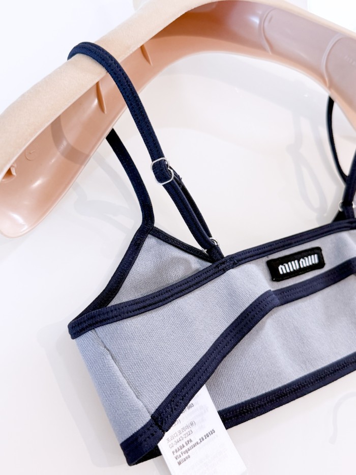 NIGO MiuMiu Women's Summer Solid Color Stretch Cotton Stretch Bikini Swimsuit Set Suit #nigo77992