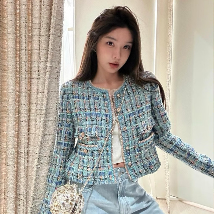 NIGO Chanel Fashionable Women's Woven Patchwork Tweed Short Jacket With Pockets For Autumn And Winter Ngvp #nigo2167