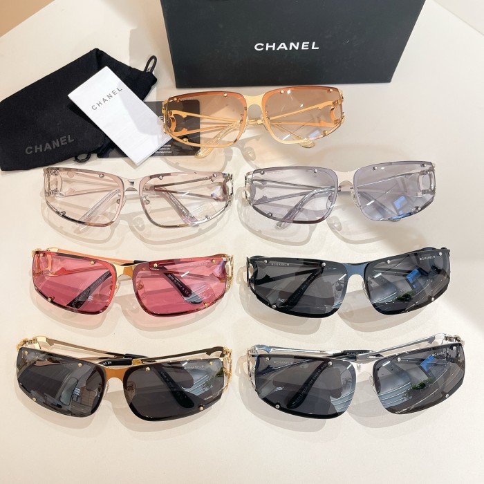 NIGO Chanel Men's And Women's Openwork Sunglasses Irregular Shaped Metal Sunglasses Eyeglasses Glasses #nigo77998