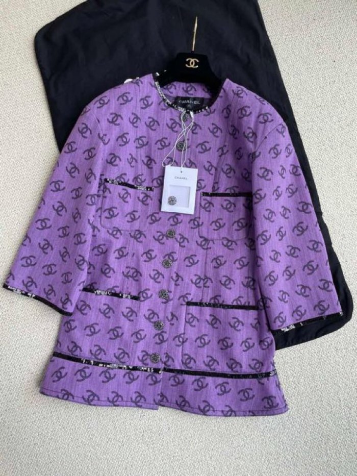 NIGO Chanel Women's Spring and Autumn Letter Printed Solid Color Single Breasted Long Sleeve Jacket #nigo78131