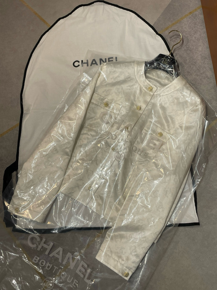 NIGO Chanel Women's Spring and Autumn Solid Color Logo Printed Single Breasted Silk Long Sleeve Jacket #nigo78133