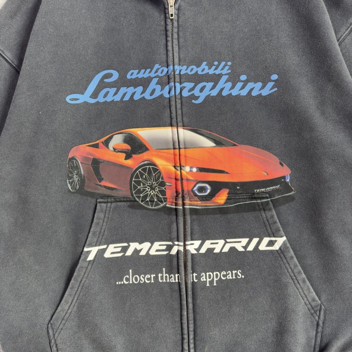 NIGO Balenciaga Automobili Lamborghini Hoodie Men's Spring/Autumn Solid Color Classic Printed Zipper Sweatshirt Pullover Hoodie#nigo78122