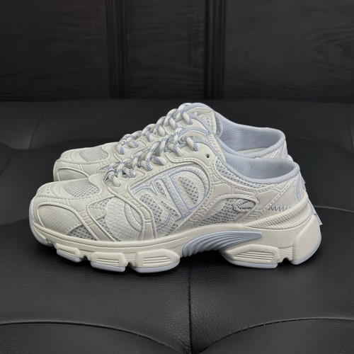 NIGO Dior Chrono Women's Spring/autumn Two-tone Mesh Fabric Round Toe Lace-up Slip-on Low-top Shoes Fashion Casual #nigo78135