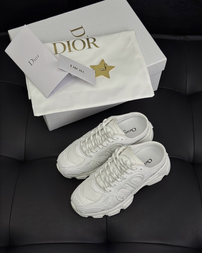 NIGO Dior Chrono Women's Spring/autumn Two-tone Mesh Fabric Round Toe Lace-up Slip-on Low-top Shoes Fashion Casual #nigo78135