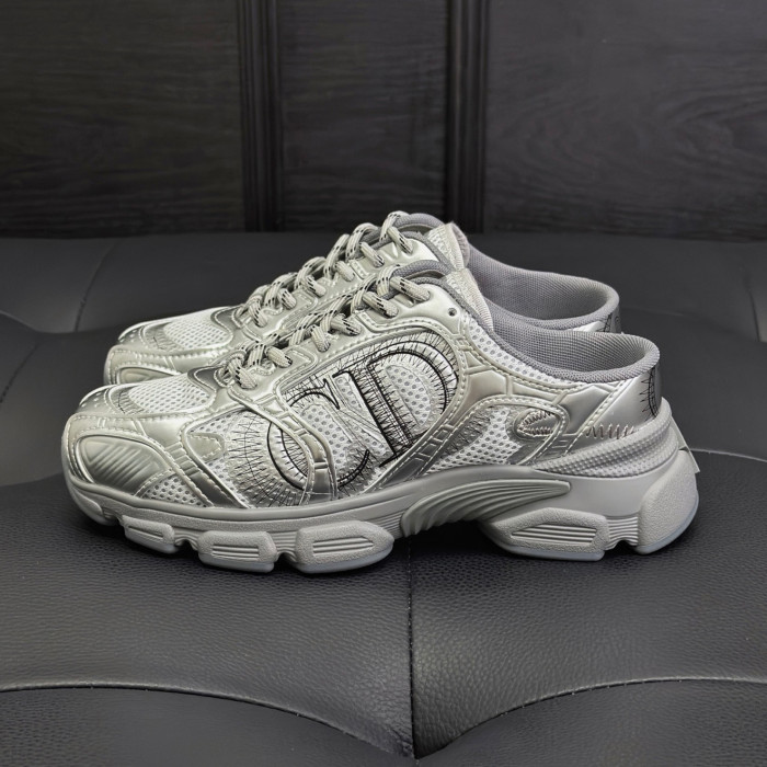 NIGO Dior Chrono Men's And Women's Spring And Autumn Color Block Round Toe Lace-up Slip-on Shoes, Made Of Mesh Fabric With Low-top Design Shoes #nigo78134