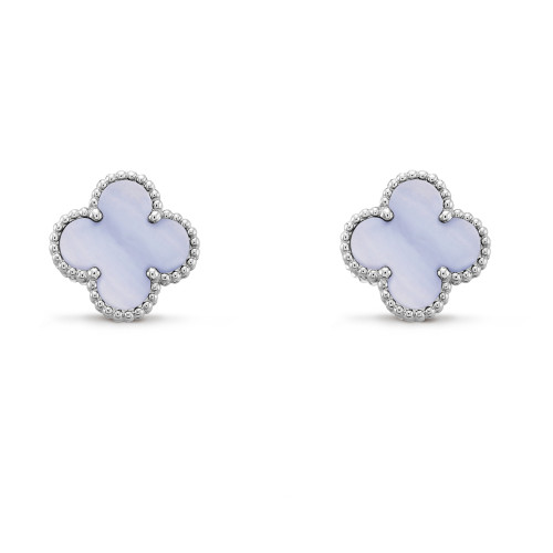 NIGO Van Cleef&Arpels Vintage Alhambra Colorful Amethyst Silver Gold Rose Gold Earrings Small Delicate Elegant Luxurious Chic Clover Earrings Jewelry  Accessories #nigo81412