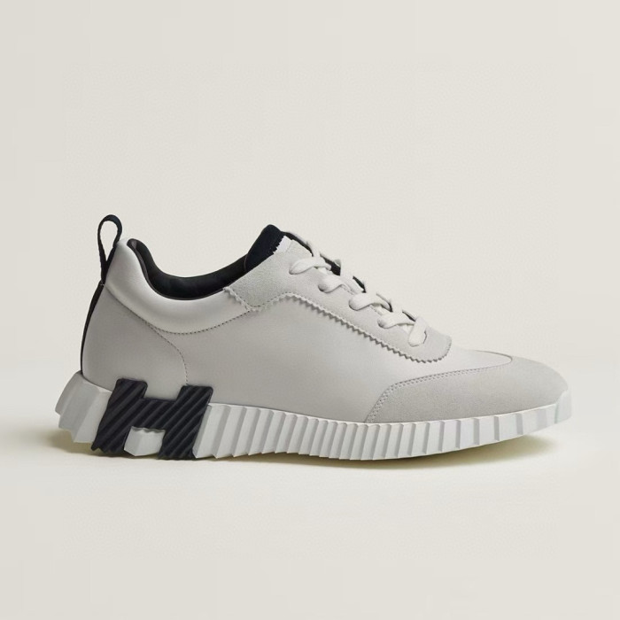NIGO Hermes Bouncing Sneakers Men's Solid Color Leather and Suede Mesh Low-Top Lace-Up Shoes #nigo81413