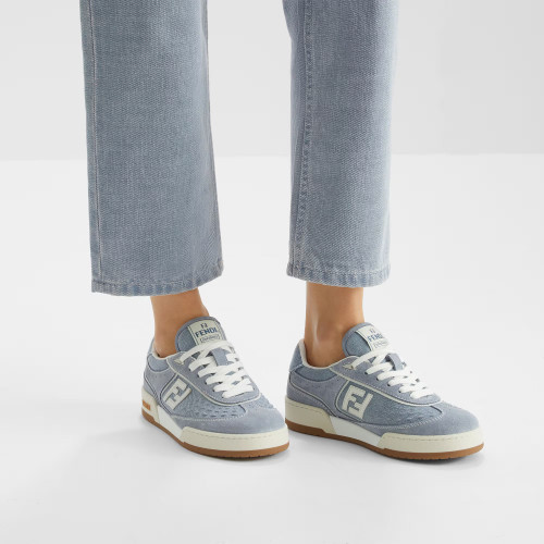 NIGO Fendi Match Leather Suede Low Top Shoes Women's Men's Spring Summer Round Toe Lace Up Colorblocking Fashion Casual Retro Shoes #nigo81414
