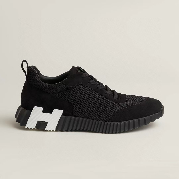 NIGO Hermes Bouncing Sneakers Men's Solid Color Leather and Suede Mesh Low-Top Lace-Up Shoes #nigo81413