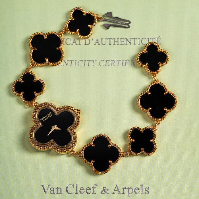 NIGO Van Cleef&Arpels Alhambra Watch Small Model Color Silver Gold Rose Gold Lucky Clover Quartz Movement Onyx Shell Watch Accessories #nigo81415