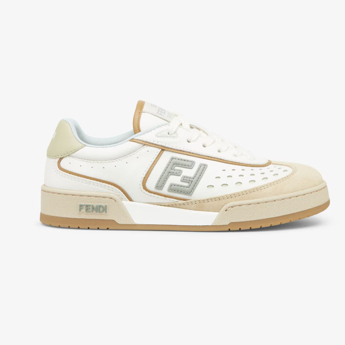NIGO Fendi Match Leather Suede Low Top Shoes Women's Men's Spring Summer Round Toe Lace Up Colorblocking Fashion Casual Retro Shoes #nigo81414