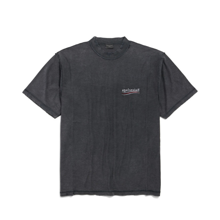 NIGO Balenciaga POLITICAL CAMPAIGN INSIDE-OUT Men's Summer Washed Colour Embroidered Letter Short Sleeve Fashionable Short Sleeve T-shirt #nigo78142